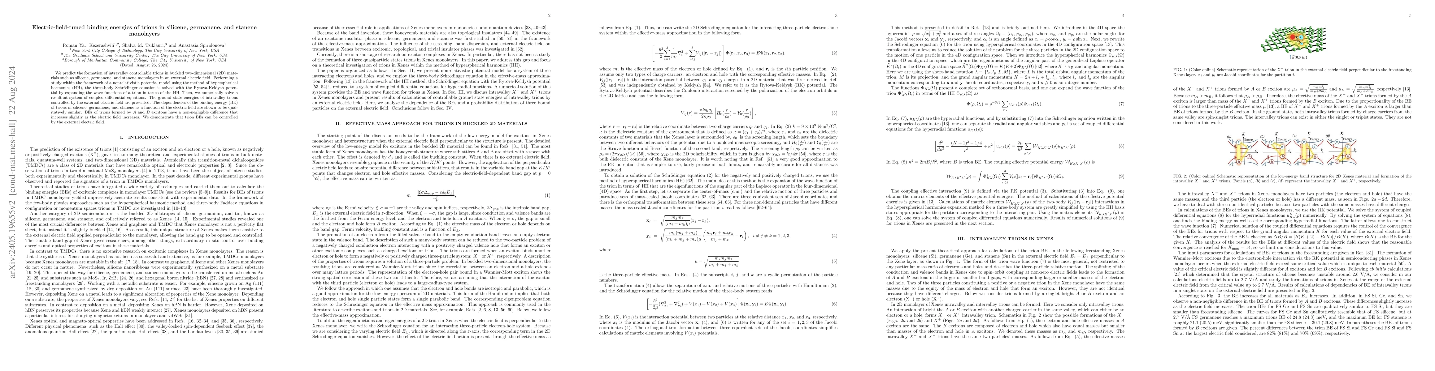Thumbnail for Electric-field-tuned binding energies of trions in silicene, germanene,
  and stanene monolayers
