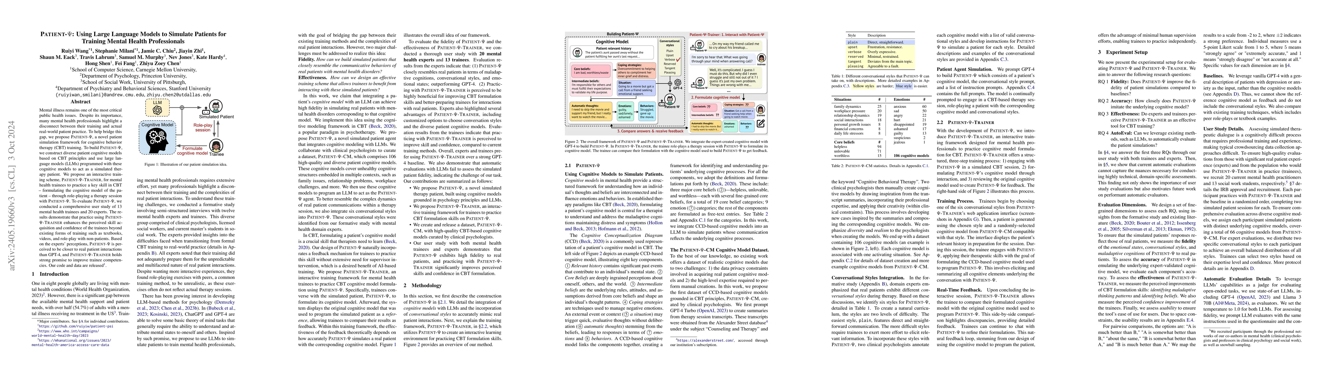 Thumbnail for PATIENT-Ψ: Using Large Language Models to Simulate Patients for
  Training Mental Health Professionals