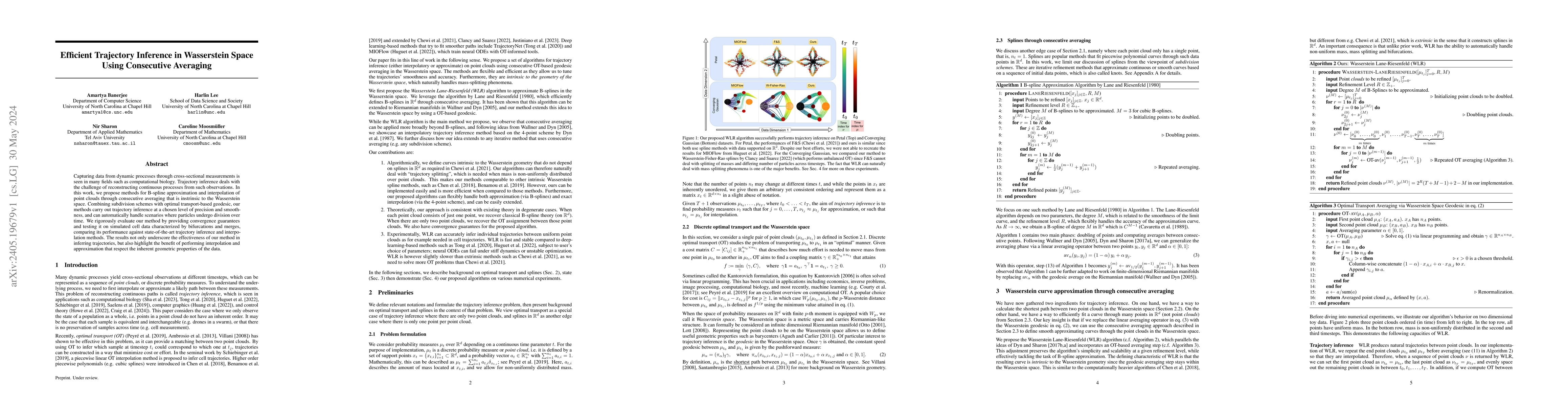 Thumbnail for Efficient Trajectory Inference in Wasserstein Space Using Consecutive
  Averaging