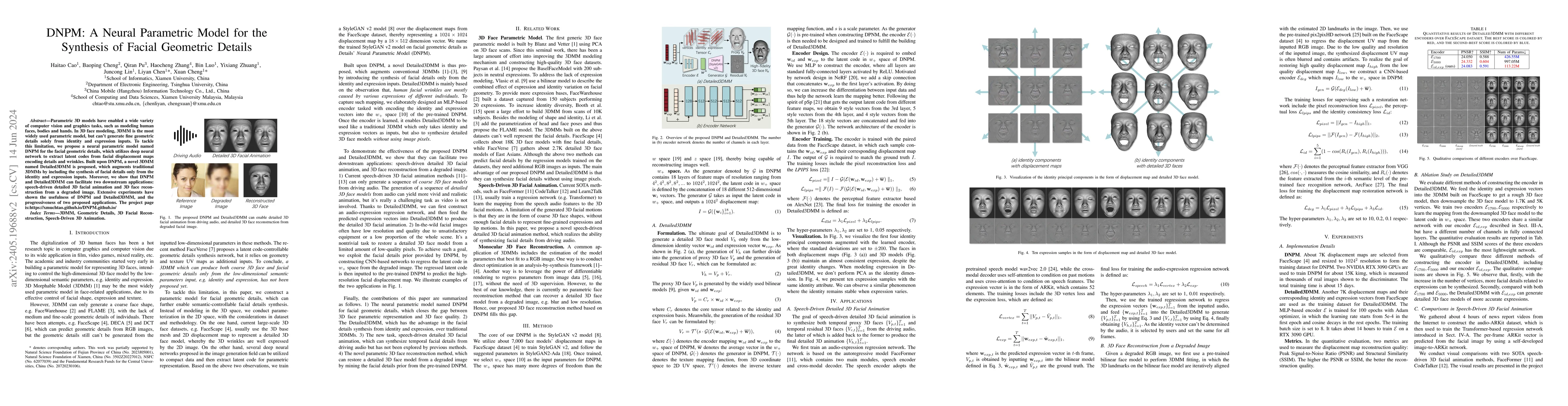 Thumbnail for DNPM: A Neural Parametric Model for the Synthesis of Facial Geometric
  Details