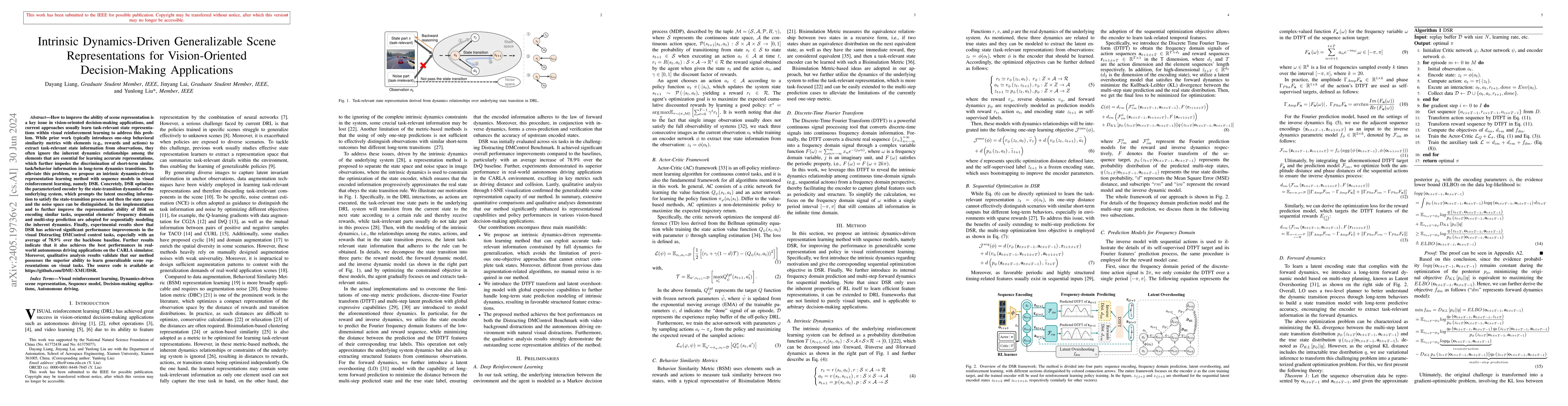 Thumbnail for Intrinsic Dynamics-Driven Generalizable Scene Representations for
  Vision-Oriented Decision-Making Applications