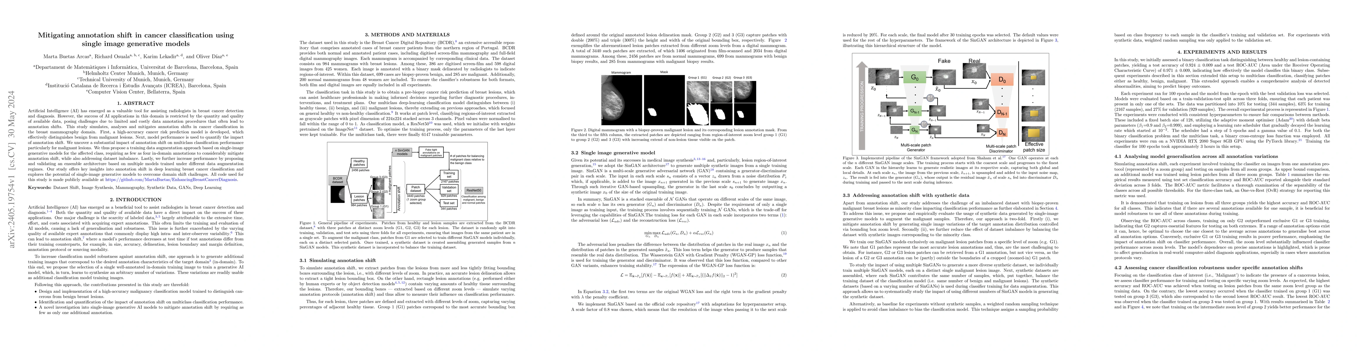 Thumbnail for Mitigating annotation shift in cancer classification using single image
  generative models