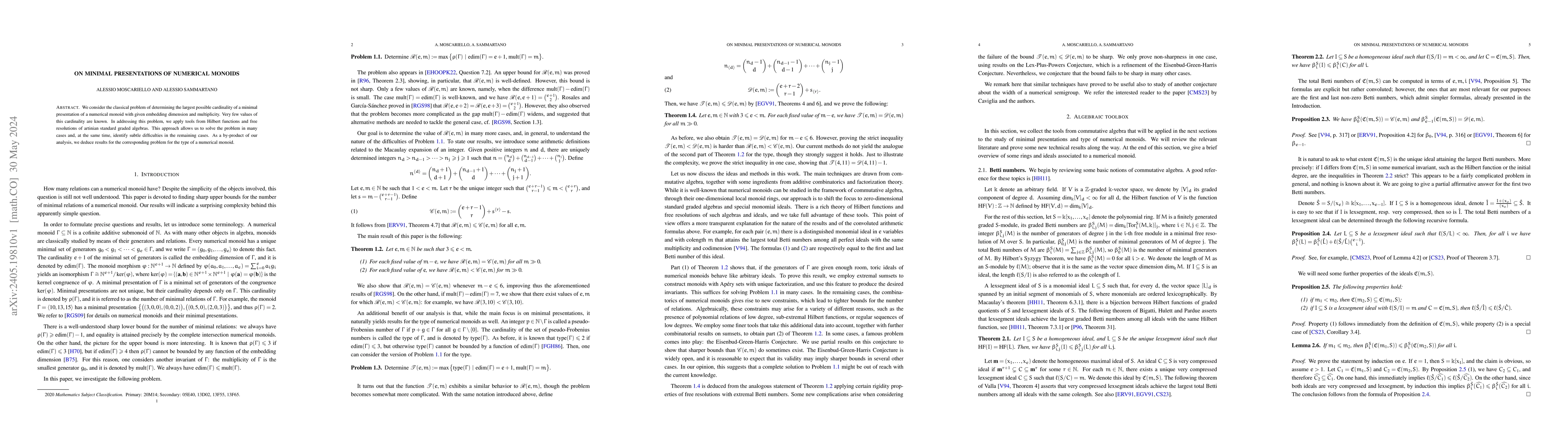 Thumbnail for On minimal presentations of numerical monoids