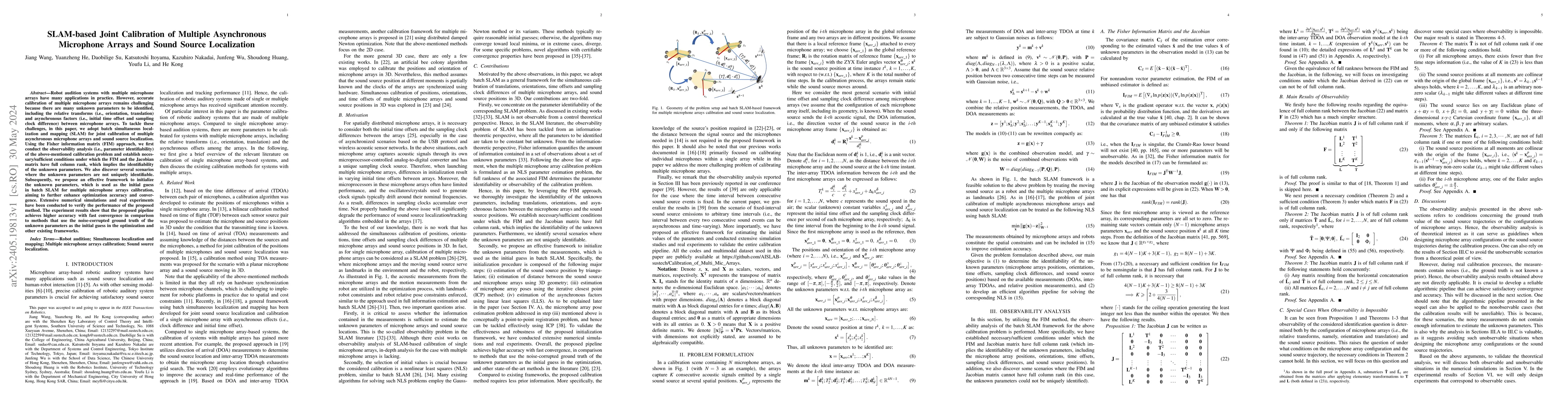Thumbnail for SLAM-based Joint Calibration of Multiple Asynchronous Microphone Arrays
  and Sound Source Localization