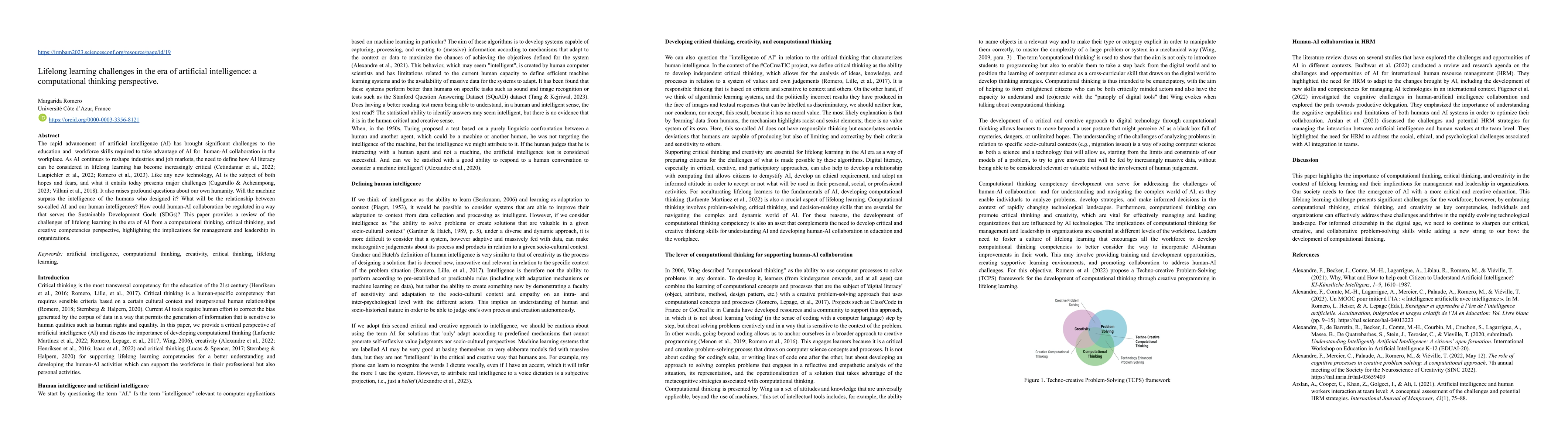 Thumbnail for Lifelong learning challenges in the era of artificial intelligence: a
  computational thinking perspective