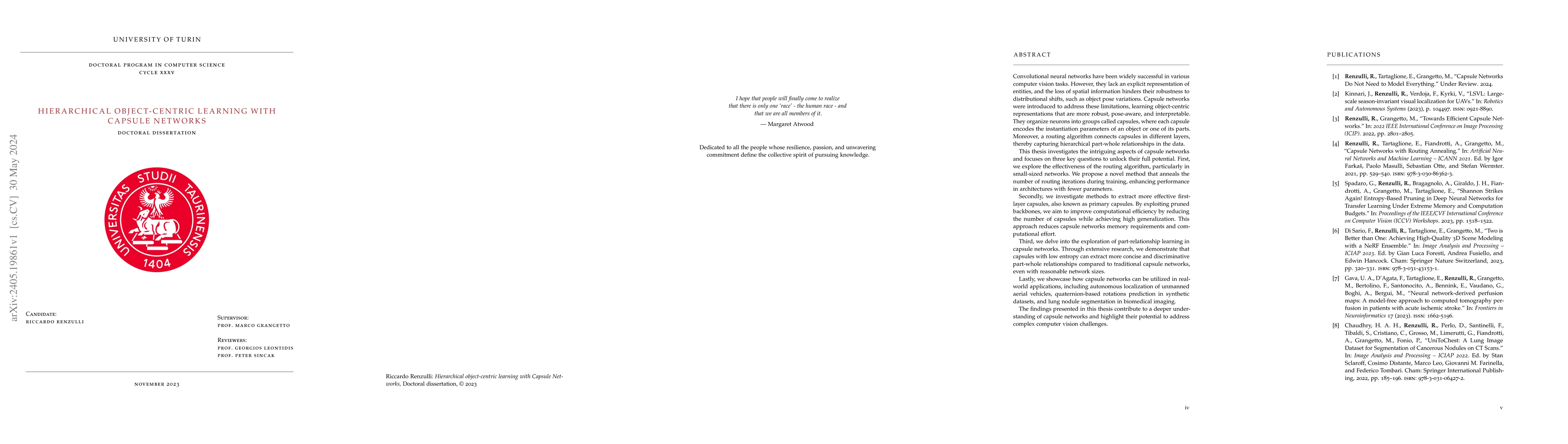 Thumbnail for Hierarchical Object-Centric Learning with Capsule Networks