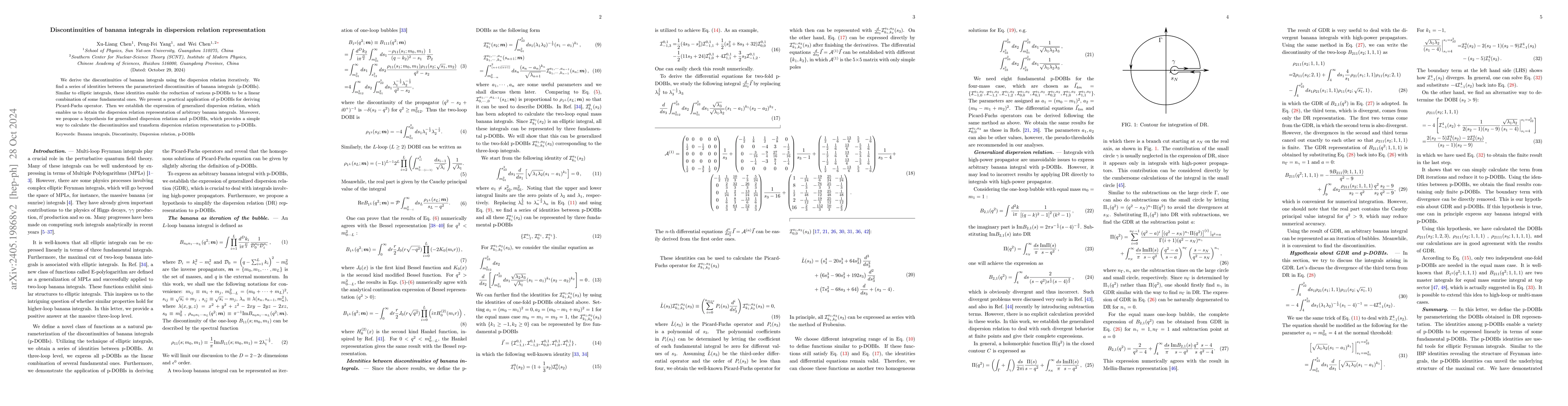 Thumbnail for Discontinuities of banana integrals in dispersion relation
  representation