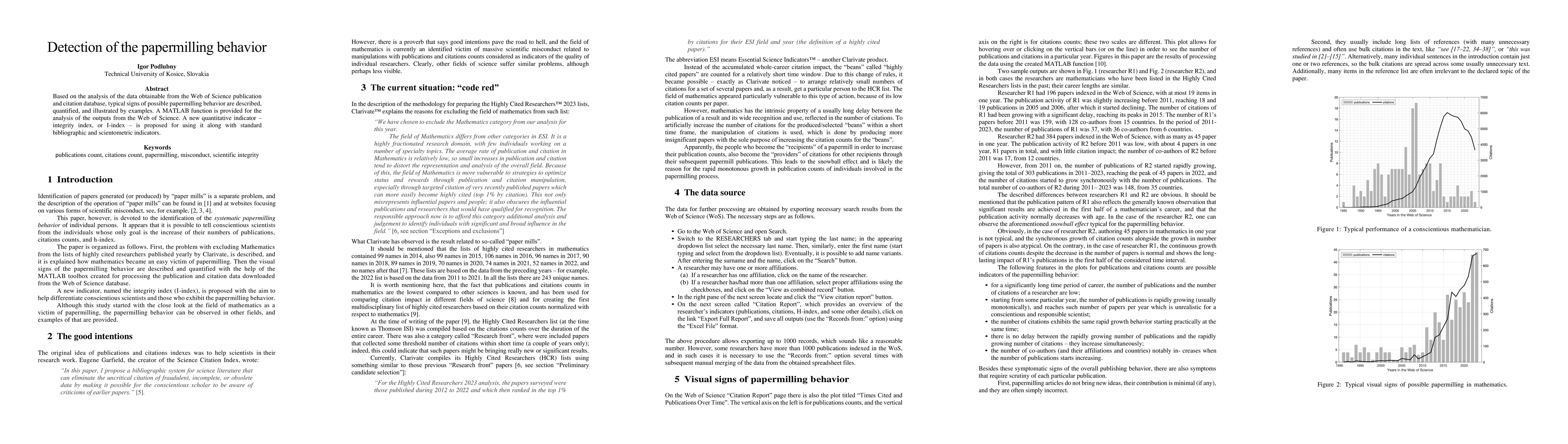 Thumbnail for Detection of the papermilling behavior