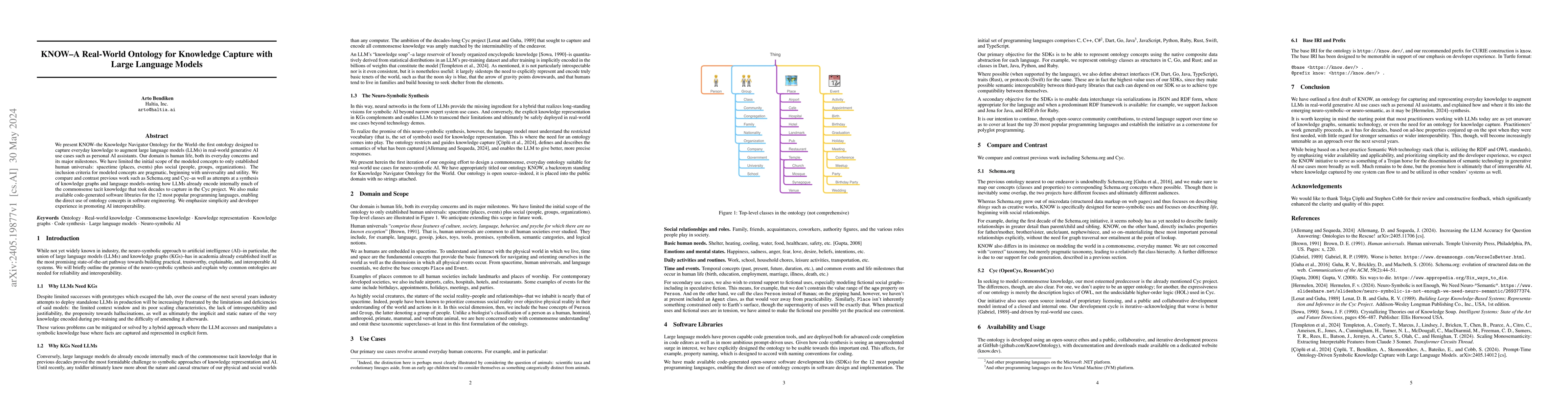 Thumbnail for KNOW: A Real-World Ontology for Knowledge Capture with Large Language
  Models