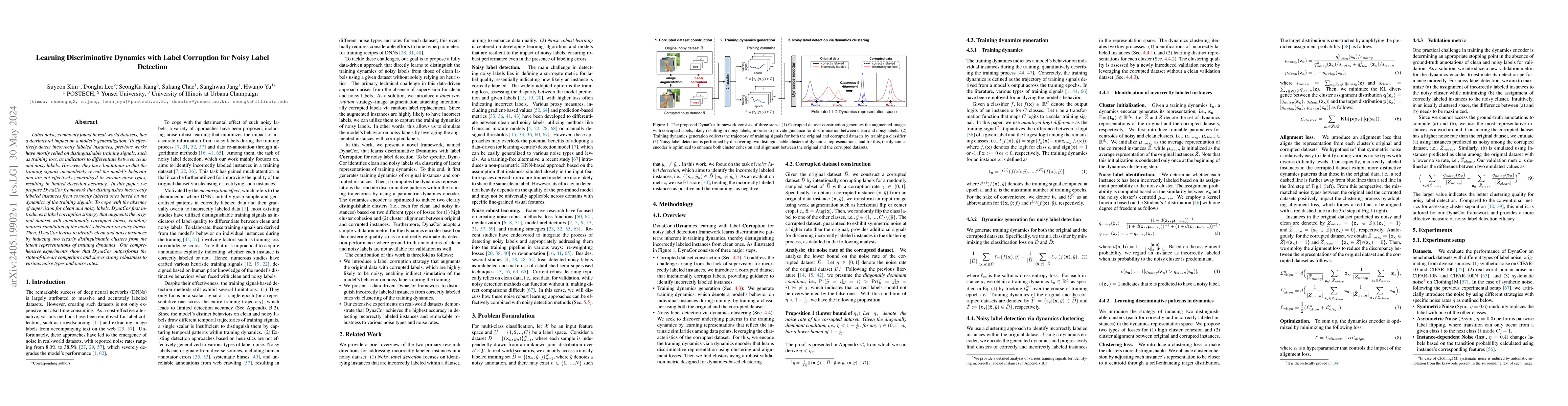 Thumbnail for Learning Discriminative Dynamics with Label Corruption for Noisy Label
  Detection