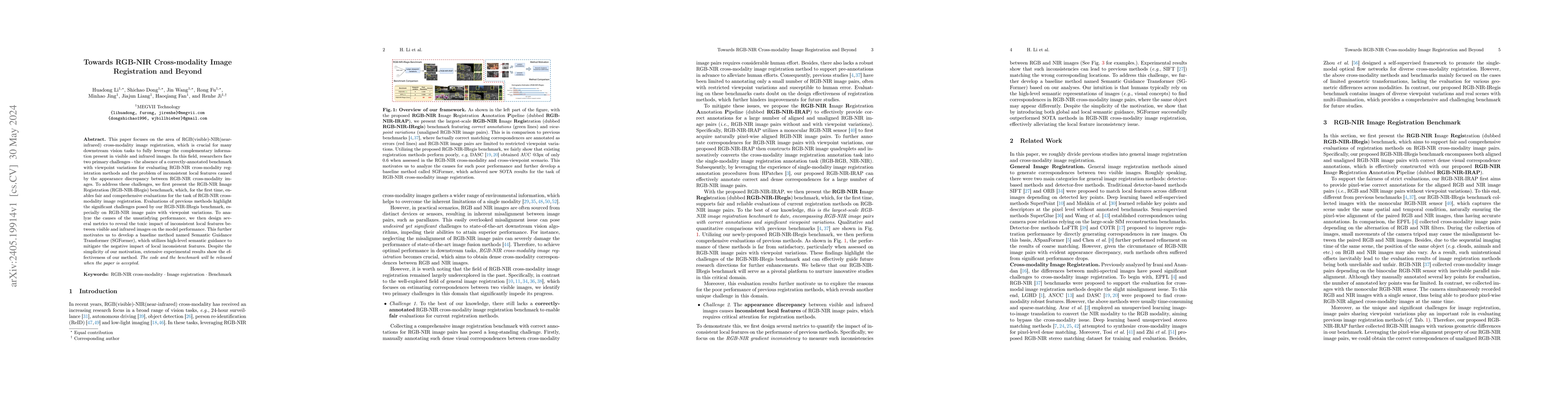 Thumbnail for Towards RGB-NIR Cross-modality Image Registration and Beyond