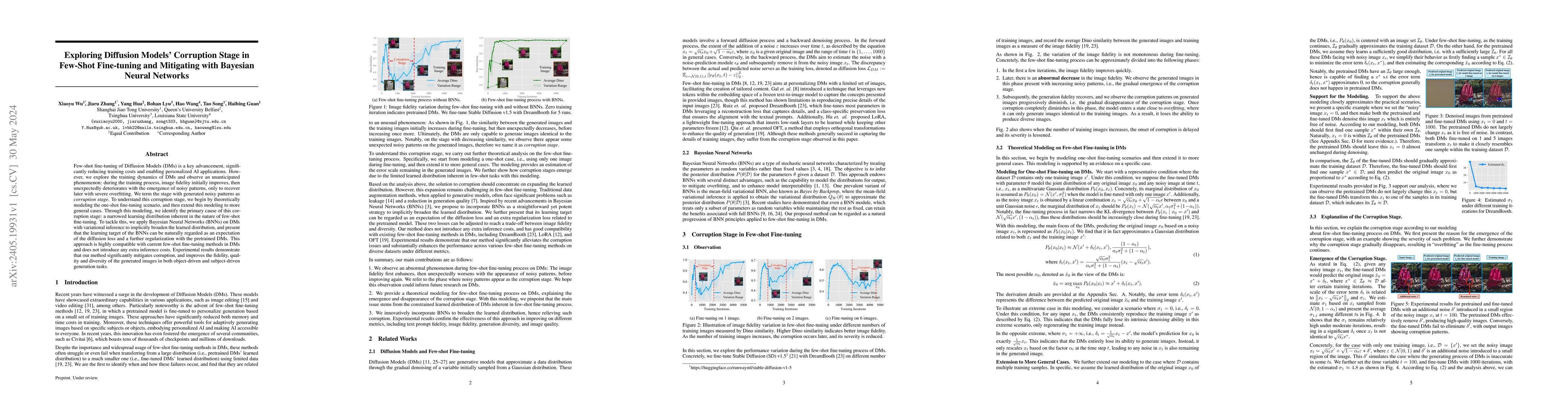 Thumbnail for Exploring Diffusion Models' Corruption Stage in Few-Shot Fine-tuning and
  Mitigating with Bayesian Neural Networks