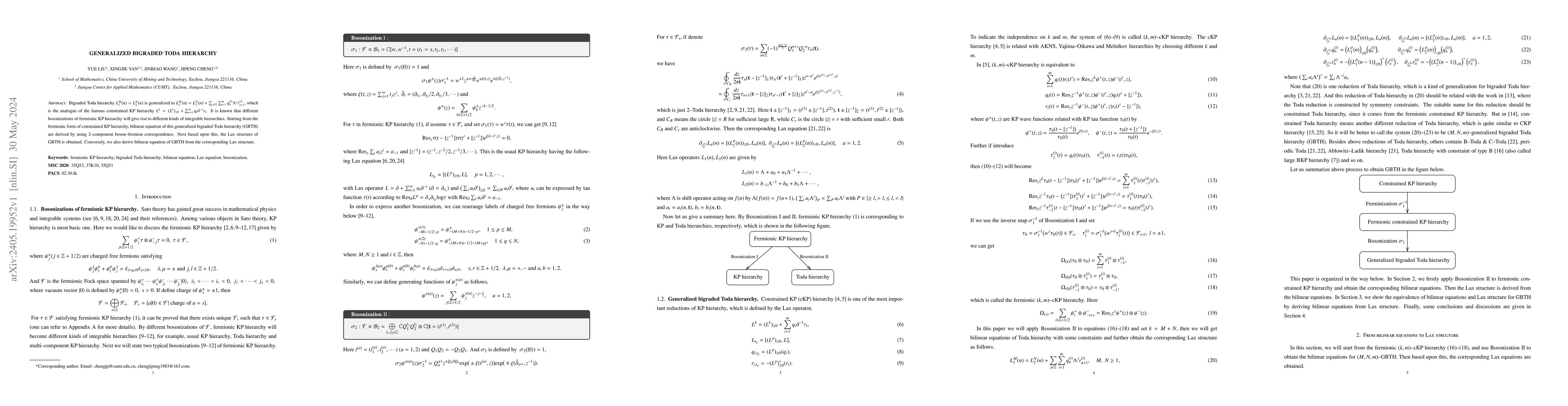 Thumbnail for Generalized Bigraded Toda Hierarchy