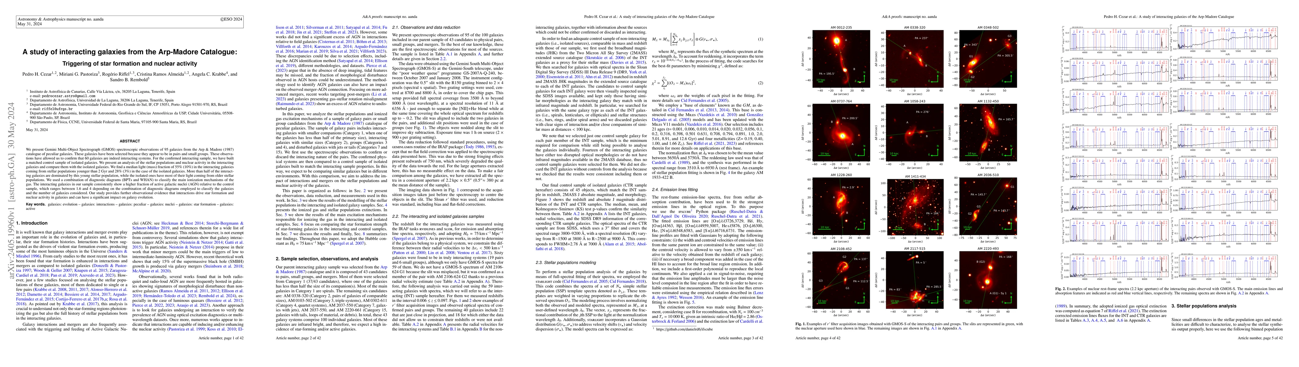 Thumbnail for A study of interacting galaxies from the Arp-Madore Catalogue:
  Triggering of star formation and nuclear activity