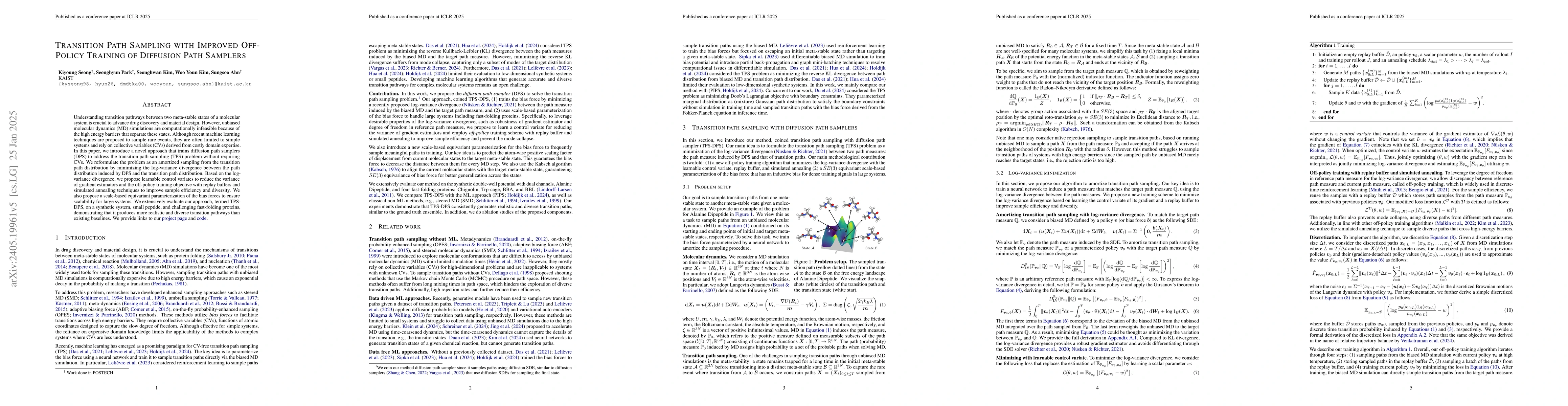Thumbnail for Collective Variable Free Transition Path Sampling with Generative Flow
  Network
