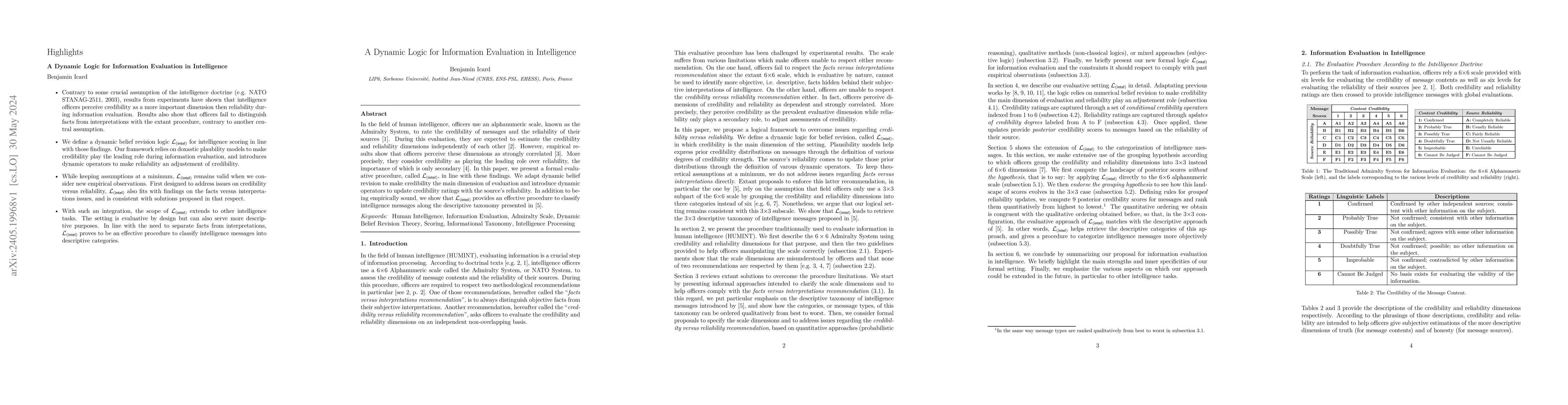 Thumbnail for A Dynamic Logic for Information Evaluation in Intelligence