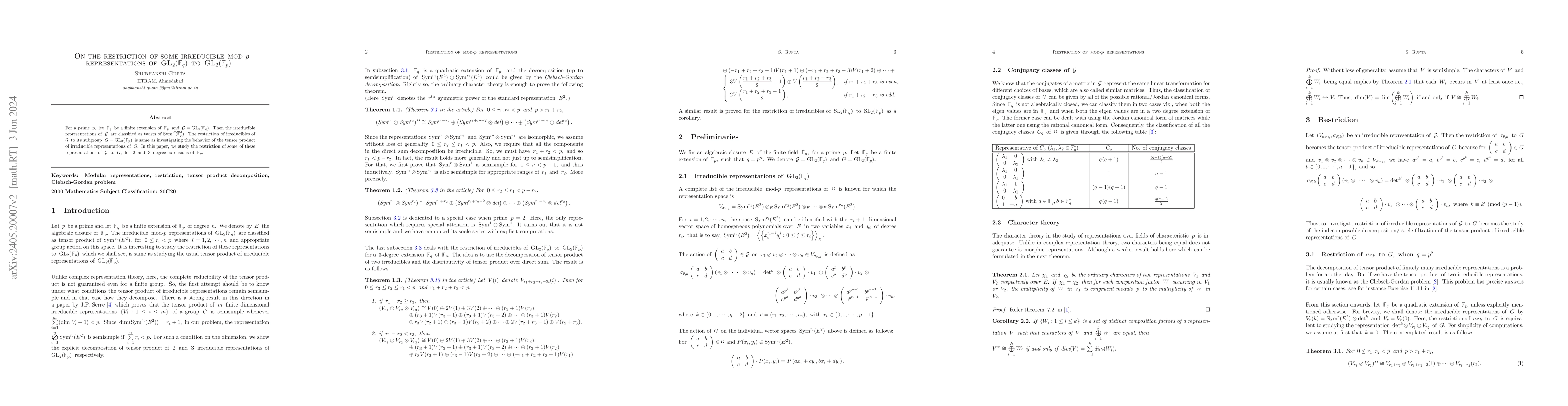Thumbnail for On the restriction of some irreducible mod-$p$ representations of
  $\text{GL}_2(\mathbb{F}_q)$ to $\text{GL}_2(\mathbb{F}_p)$