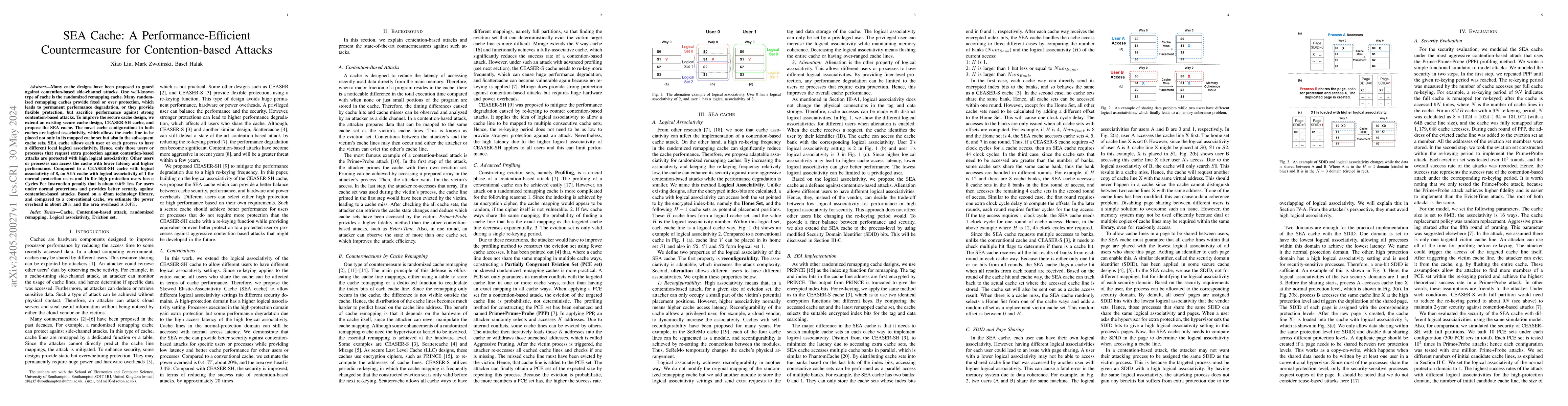 Thumbnail for SEA Cache: A Performance-Efficient Countermeasure for Contention-based
  Attacks