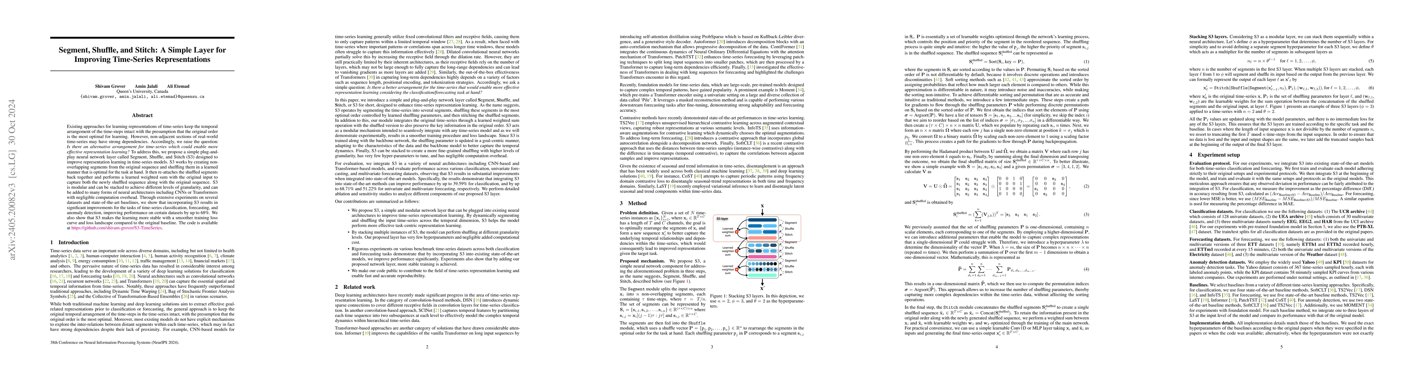 Thumbnail for Segment, Shuffle, and Stitch: A Simple Mechanism for Improving
  Time-Series Representations