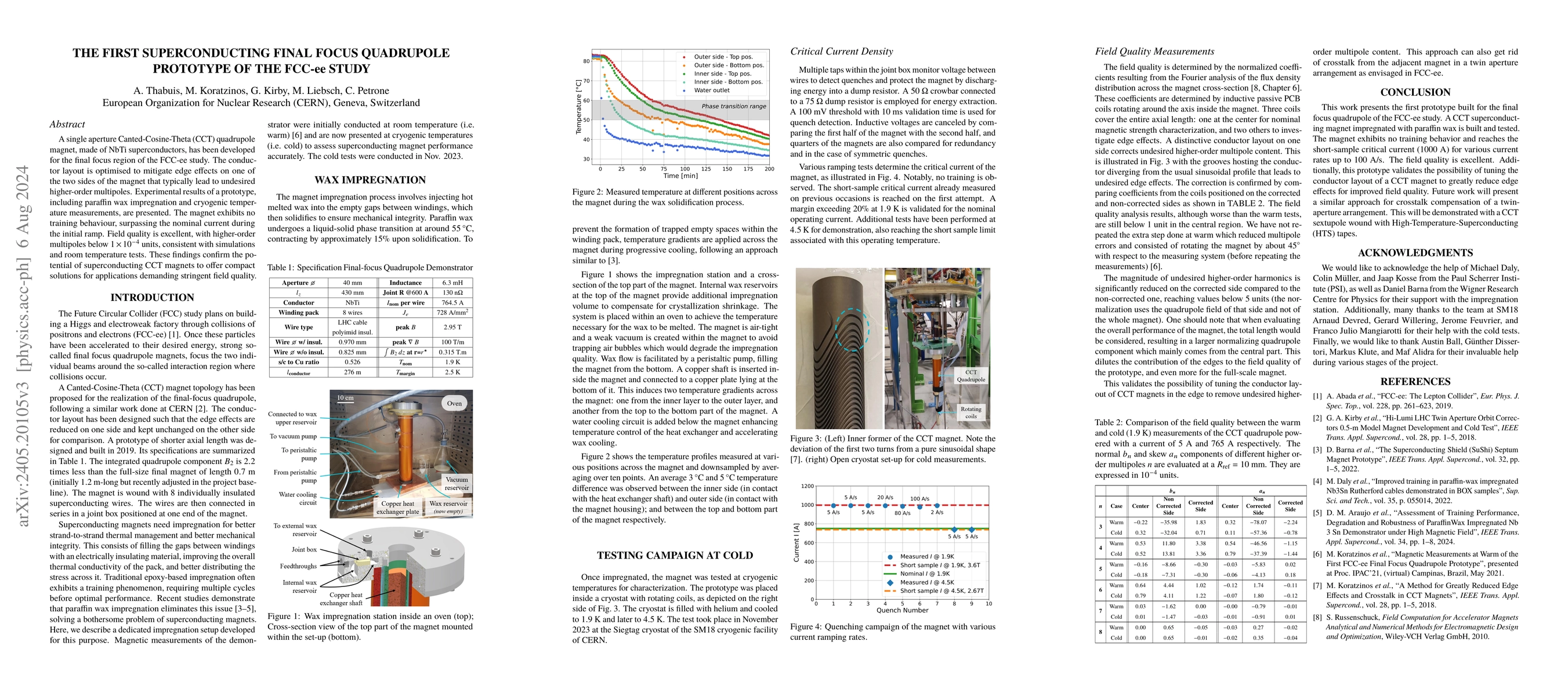 Thumbnail for The first superconducting final focus quadrupole prototype of the FCC-ee
  study