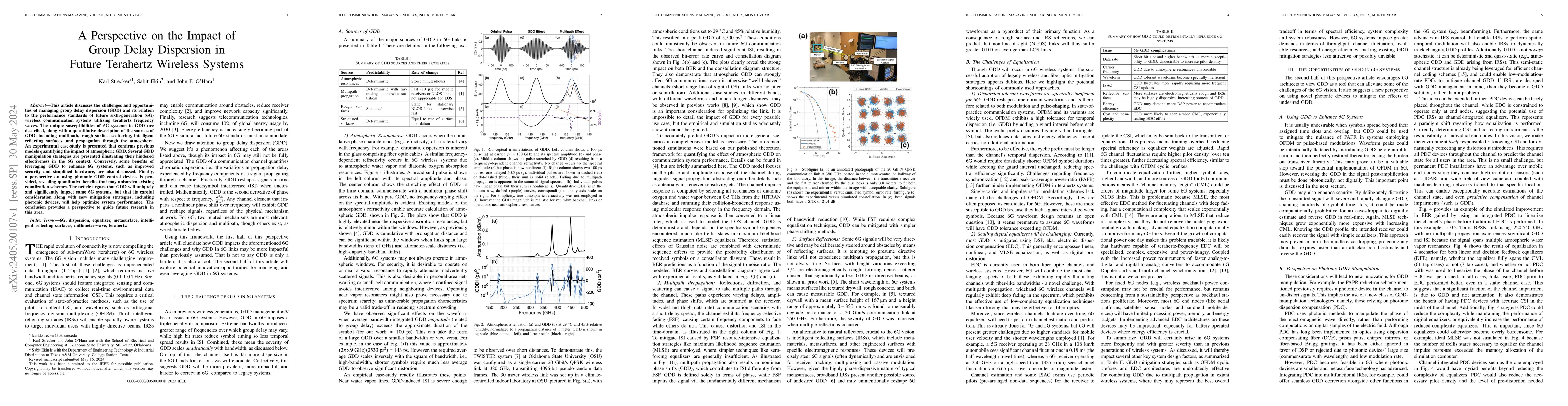 Thumbnail for A Perspective on the Impact of Group Delay Dispersion in Future
  Terahertz Wireless Systems