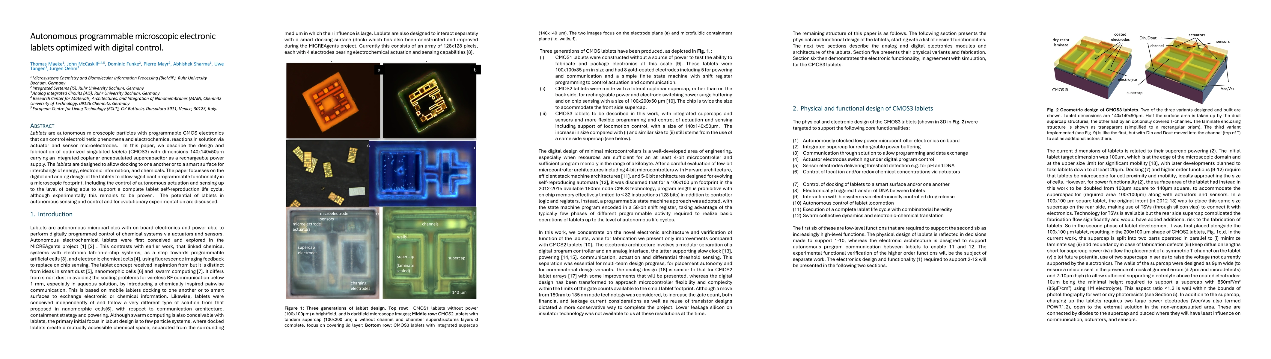 Thumbnail for Autonomous programmable microscopic electronic lablets optimized with
  digital control