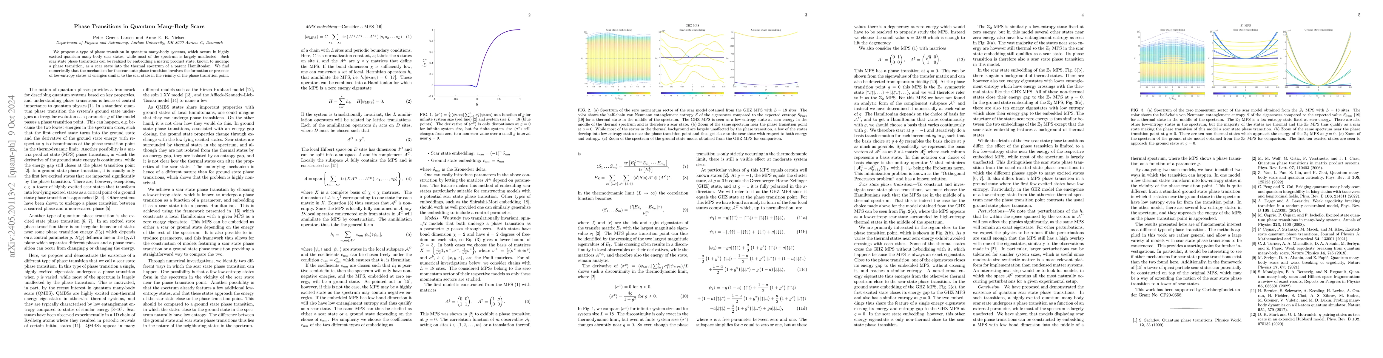 Thumbnail for Phase Transitions in Quantum Many-Body Scars