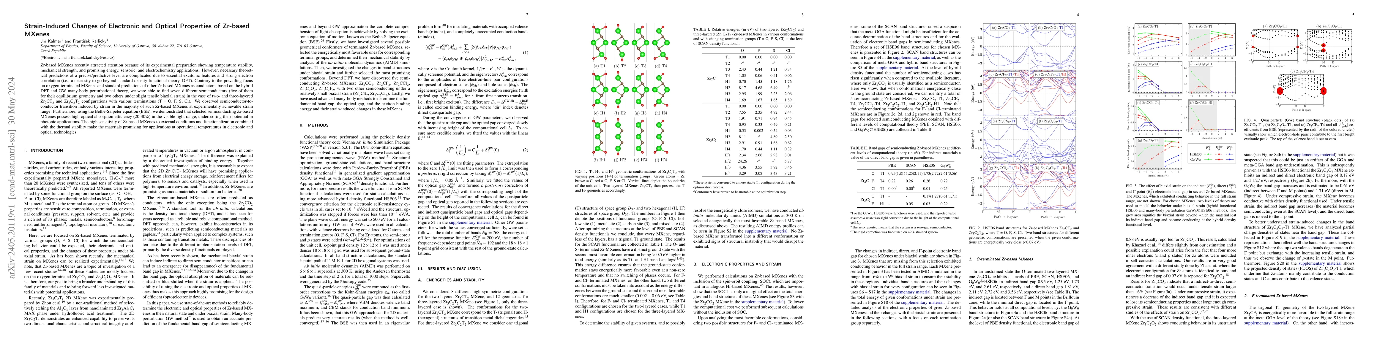 Thumbnail for Strain-Induced Changes of Electronic and Optical Properties of Zr-based
  MXenes