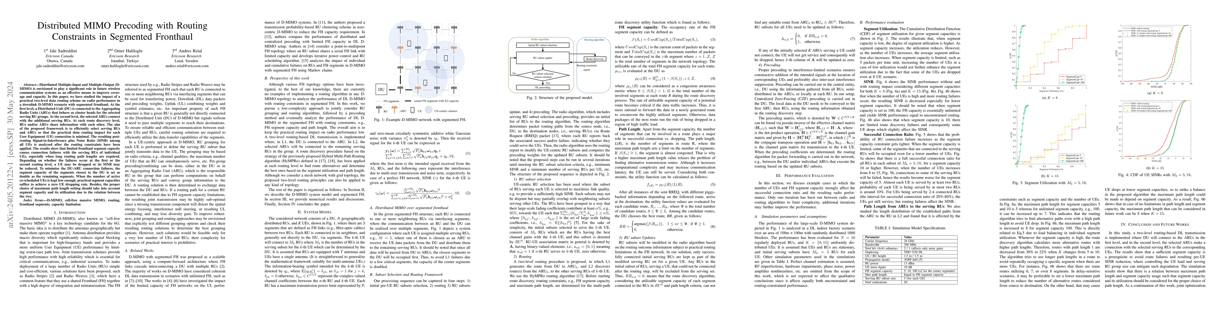 Thumbnail for Distributed MIMO Precoding with Routing Constraints in Segmented
  Fronthaul