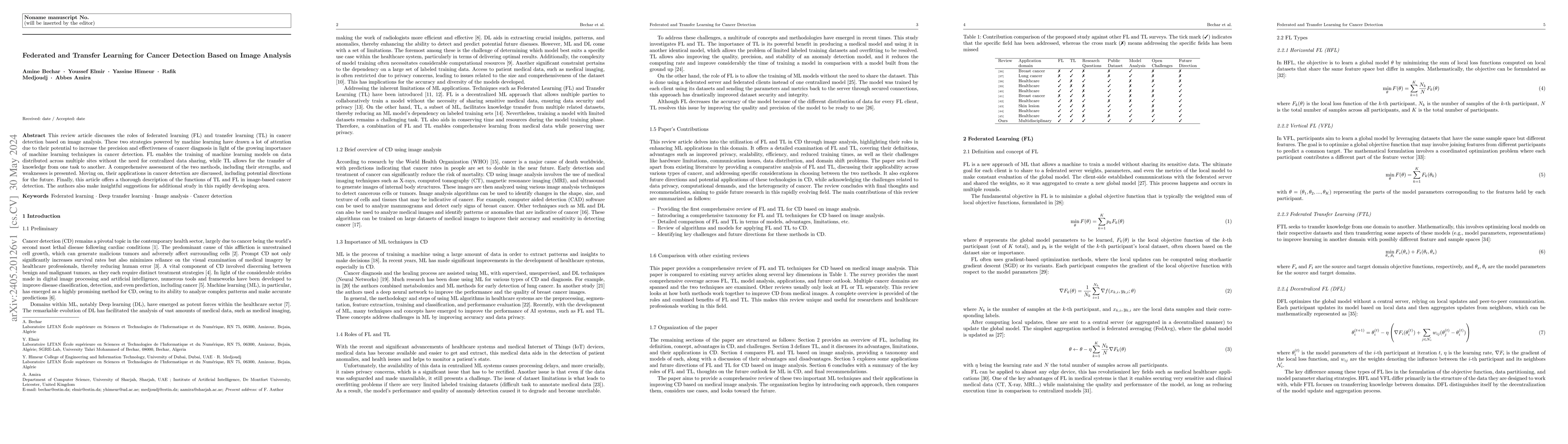 Thumbnail for Federated and Transfer Learning for Cancer Detection Based on Image
  Analysis