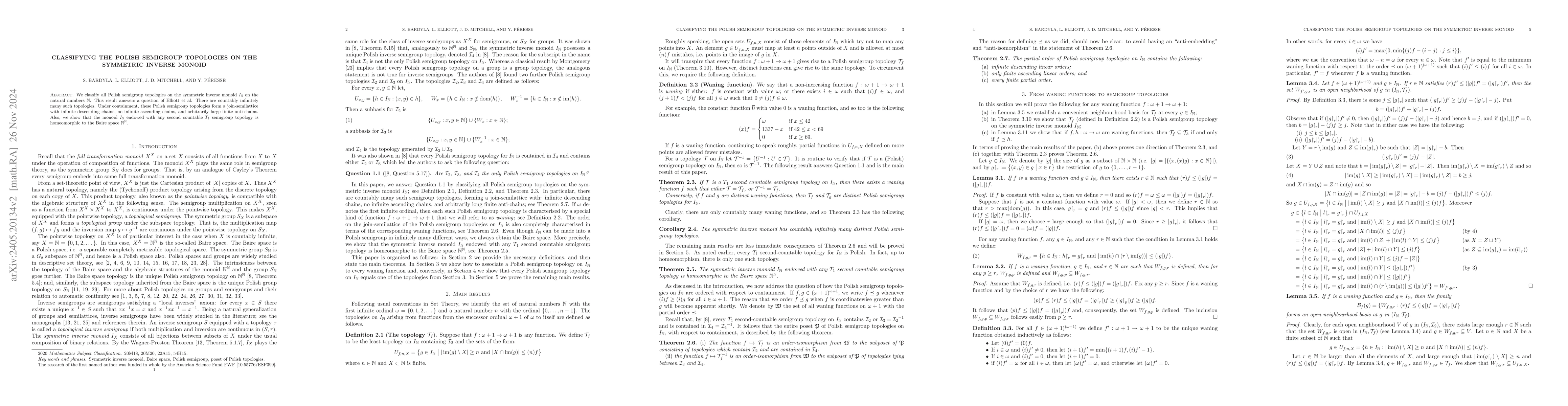 Thumbnail for Classifying the Polish semigroup topologies on the symmetric inverse
  monoid