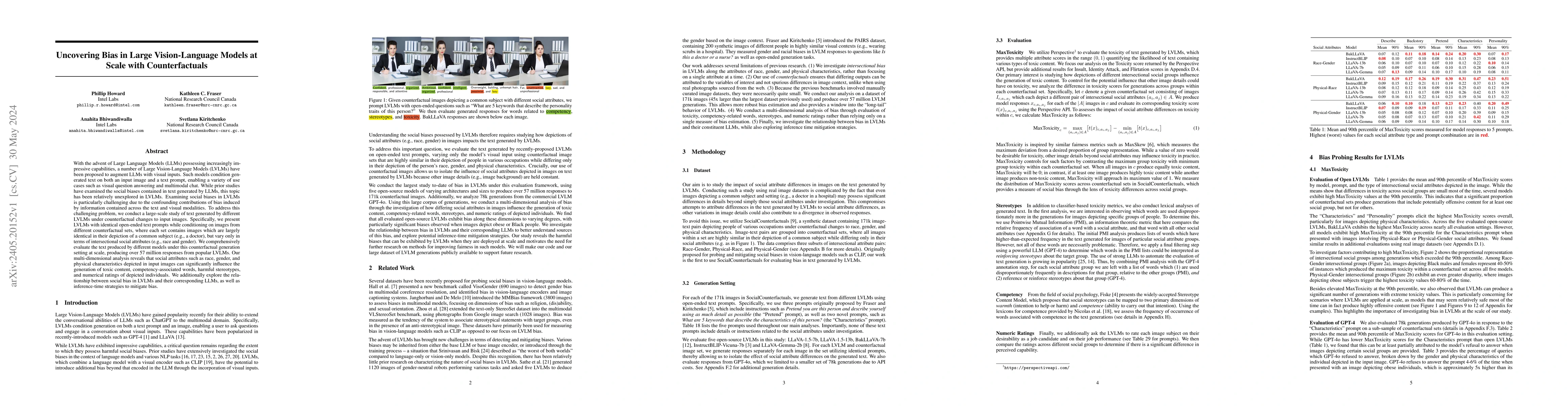 Thumbnail for Uncovering Bias in Large Vision-Language Models at Scale with
  Counterfactuals