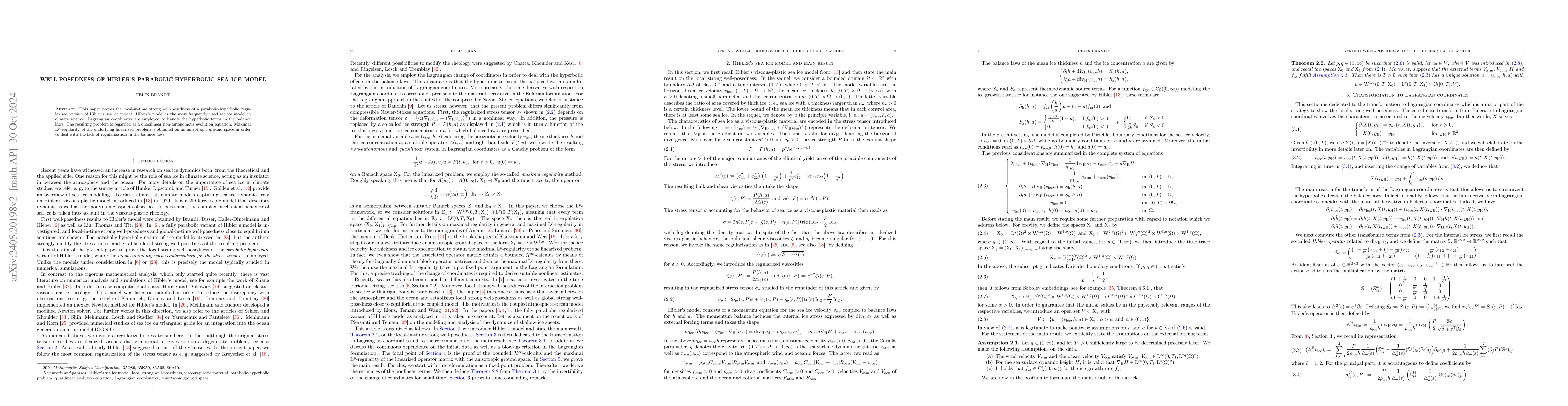 Thumbnail for Well-posedness of Hibler's parabolic-hyperbolic sea ice model