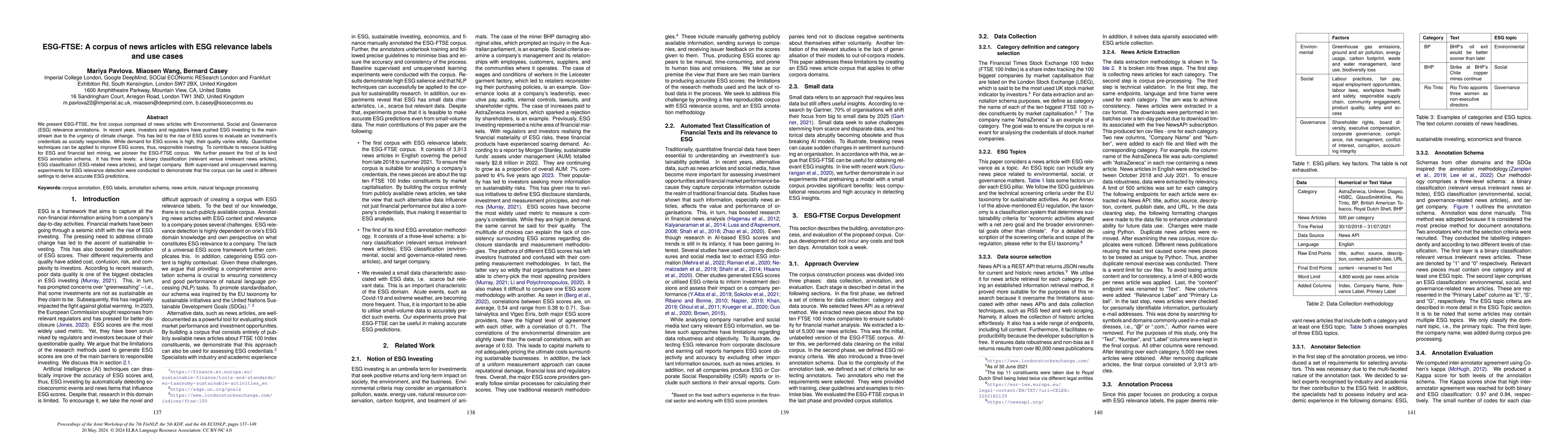 Thumbnail for ESG-FTSE: A corpus of news articles with ESG relevance labels and use
  cases