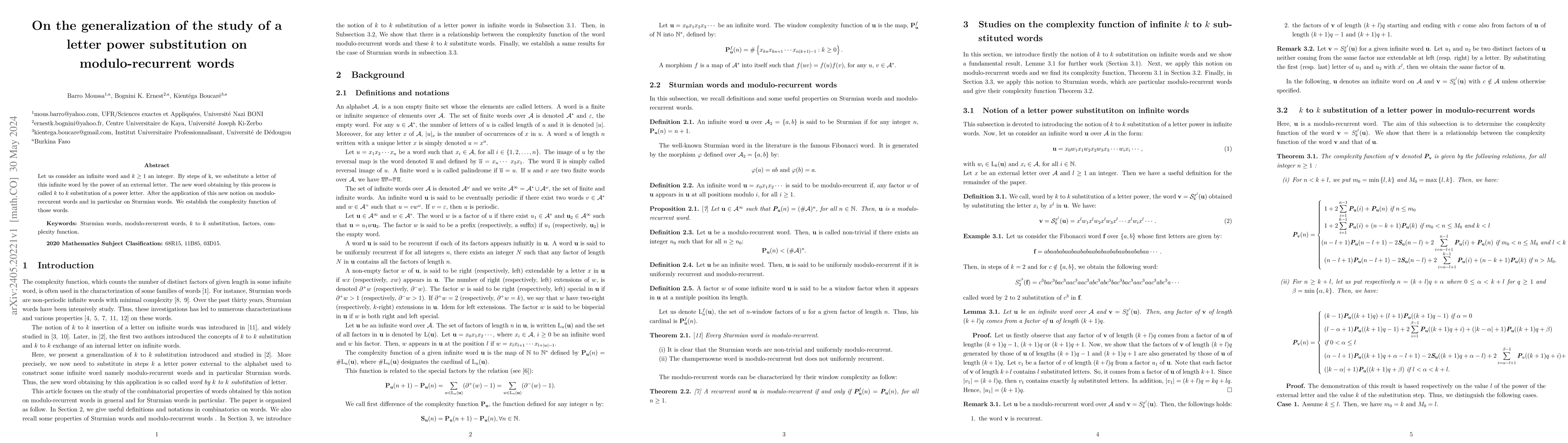 Thumbnail for On the generalization of the study of a letter power substitution on
  modulo-recurrent words