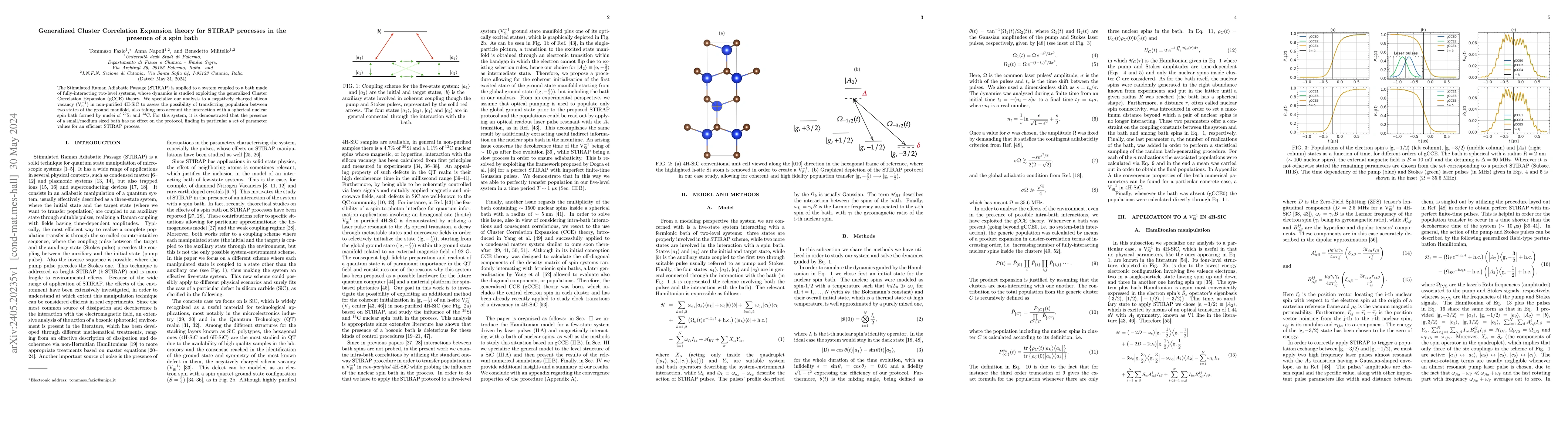 Thumbnail for Generalized Cluster Correlation Expansion theory for STIRAP processes in
  the presence of a spin bath