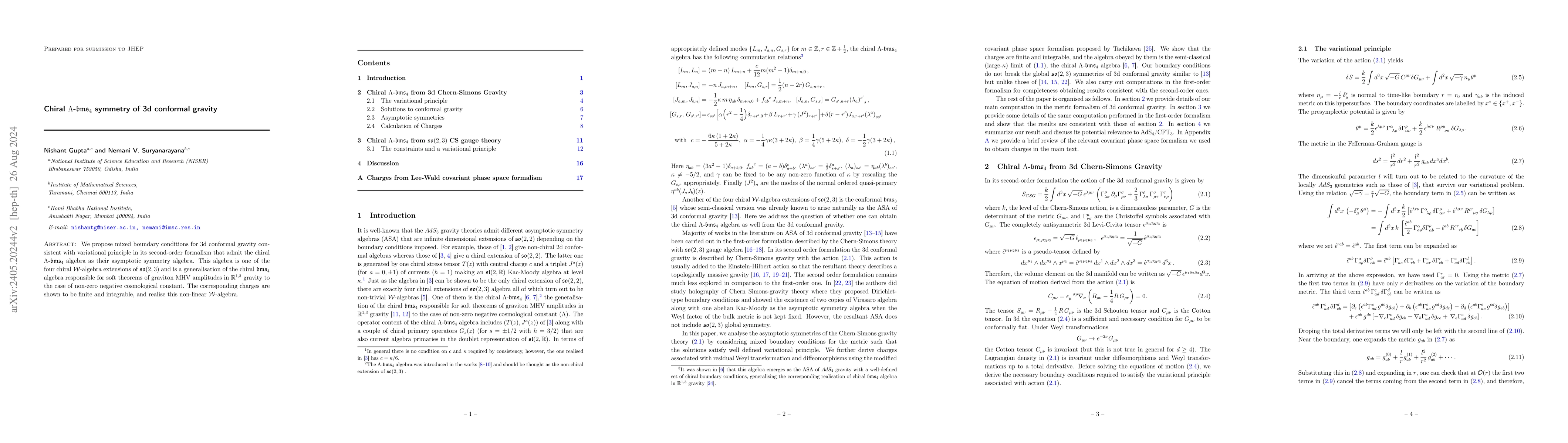 Thumbnail for Chiral $\Lambda$-$\mathfrak{bms}_4$ symmetry of 3d conformal gravity
