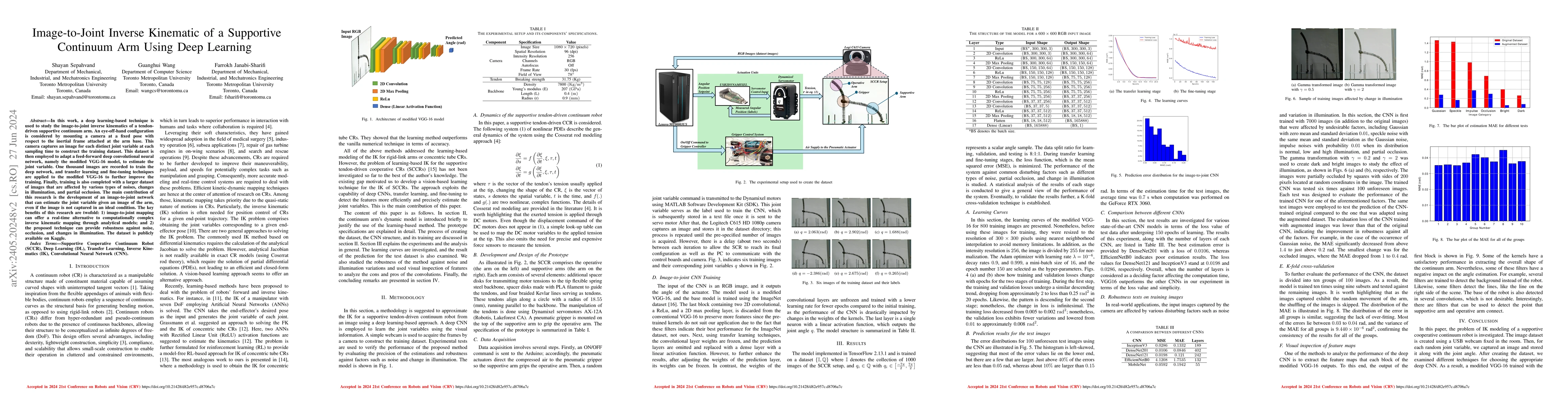 Thumbnail for Image-to-Joint Inverse Kinematic of a Supportive Continuum Arm Using
  Deep Learning