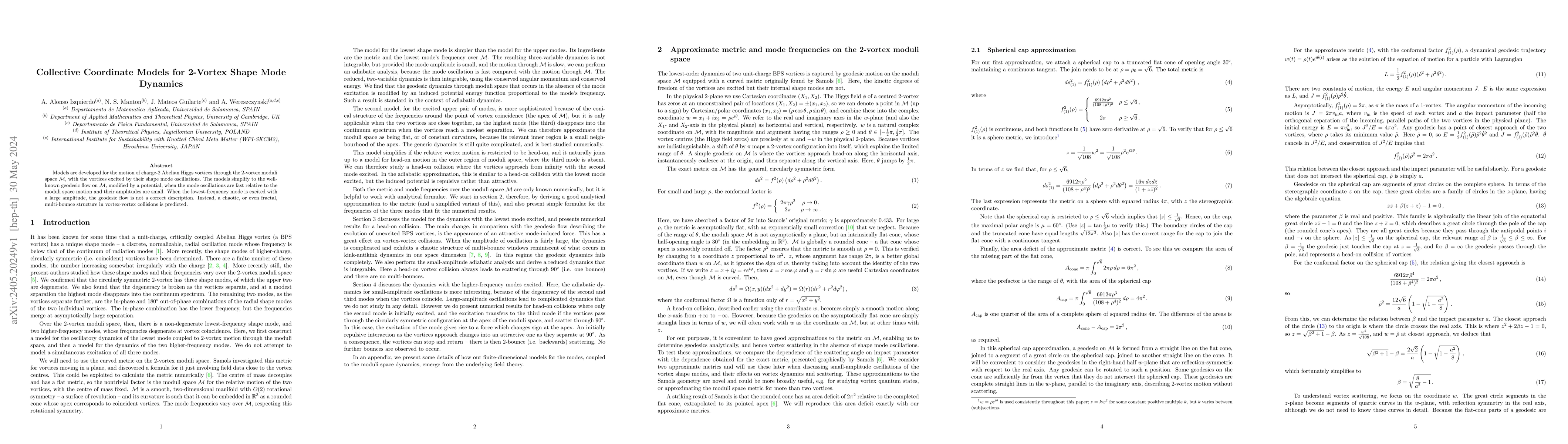 Thumbnail for Collective Coordinate Models for 2-Vortex Shape Mode Dynamics