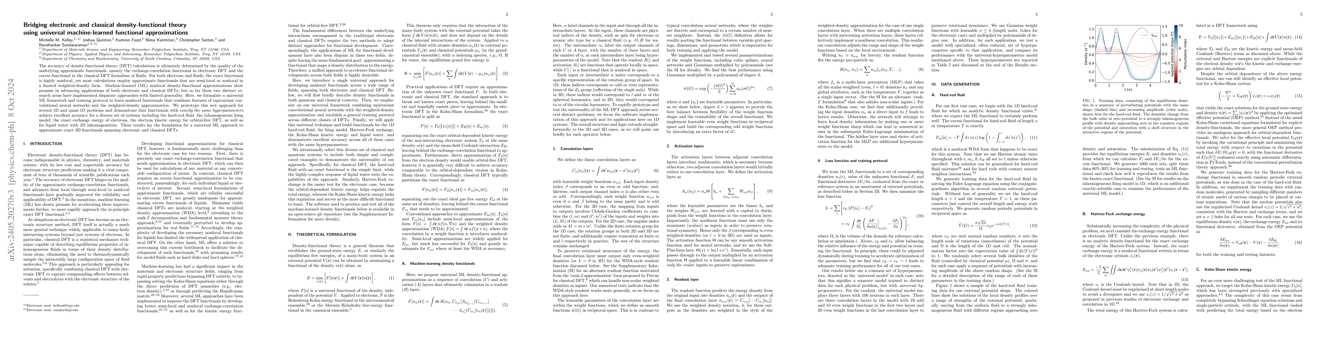 Thumbnail for Bridging electronic and classical density-functional theory using
  universal machine-learned functional approximations