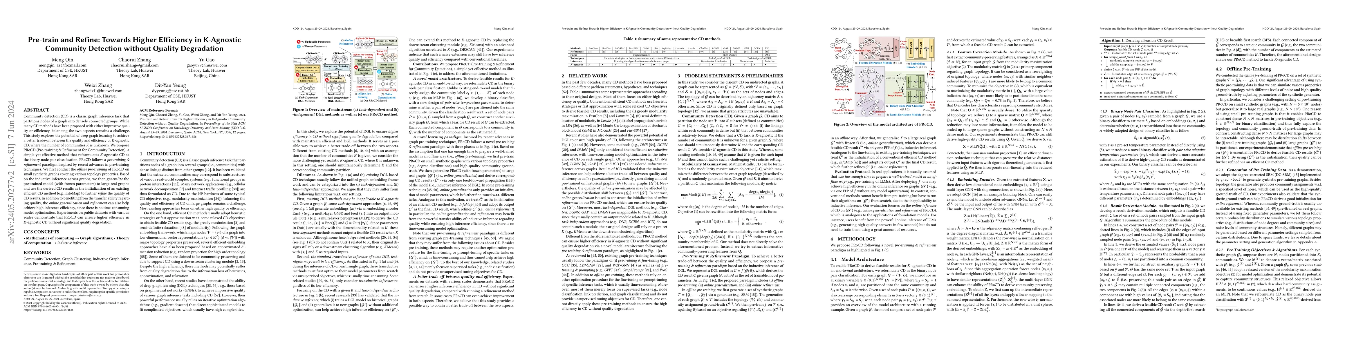 Thumbnail for Pre-train and Refine: Towards Higher Efficiency in K-Agnostic Community
  Detection without Quality Degradation