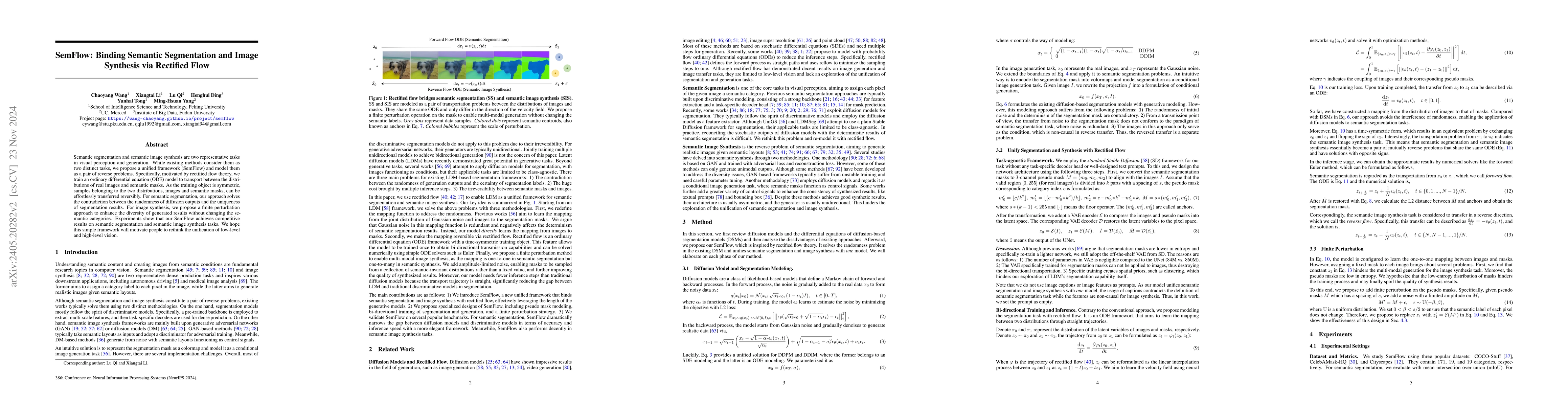 Thumbnail for SemFlow: Binding Semantic Segmentation and Image Synthesis via Rectified
  Flow