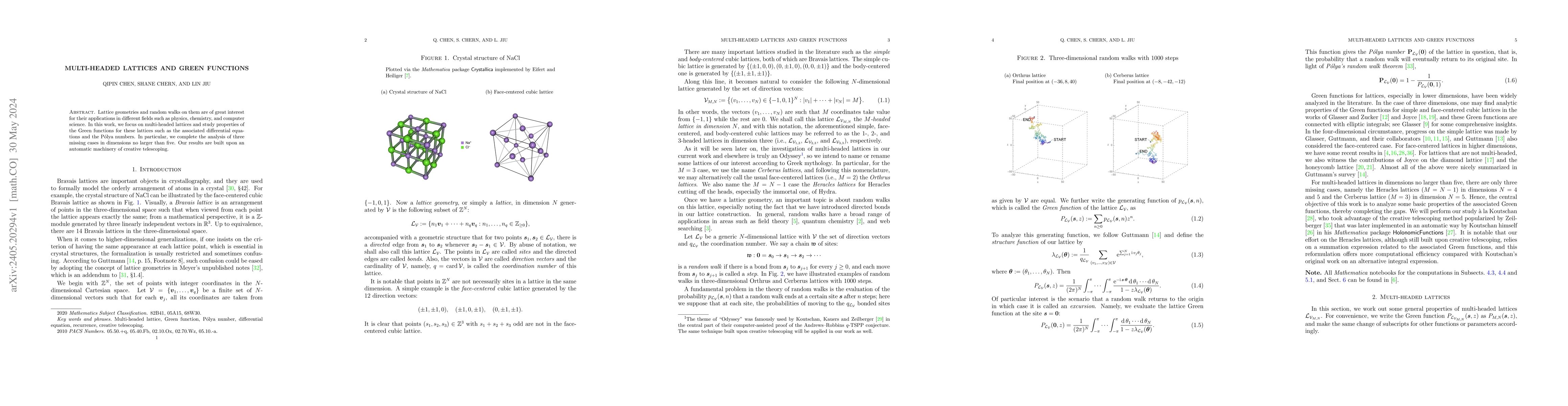 Thumbnail for Multi-headed lattices and Green functions