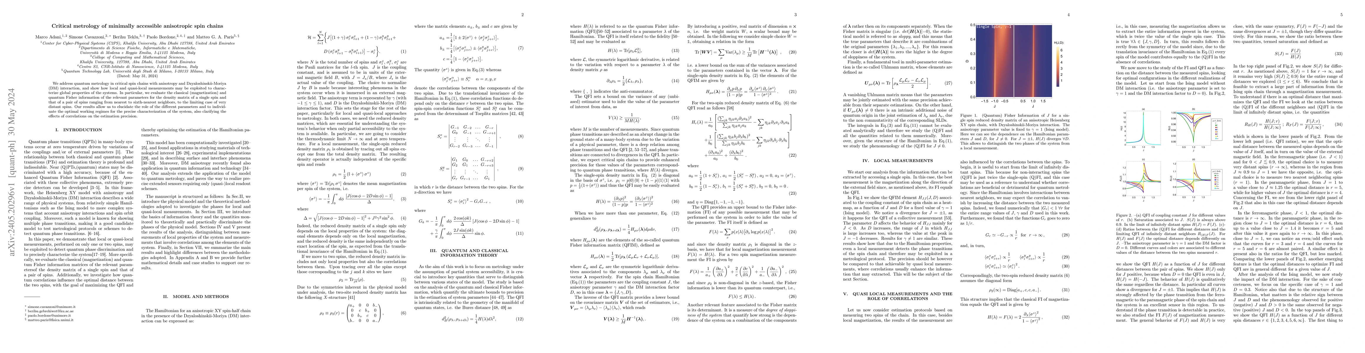 Thumbnail for Critical metrology of minimally accessible anisotropic spin chains