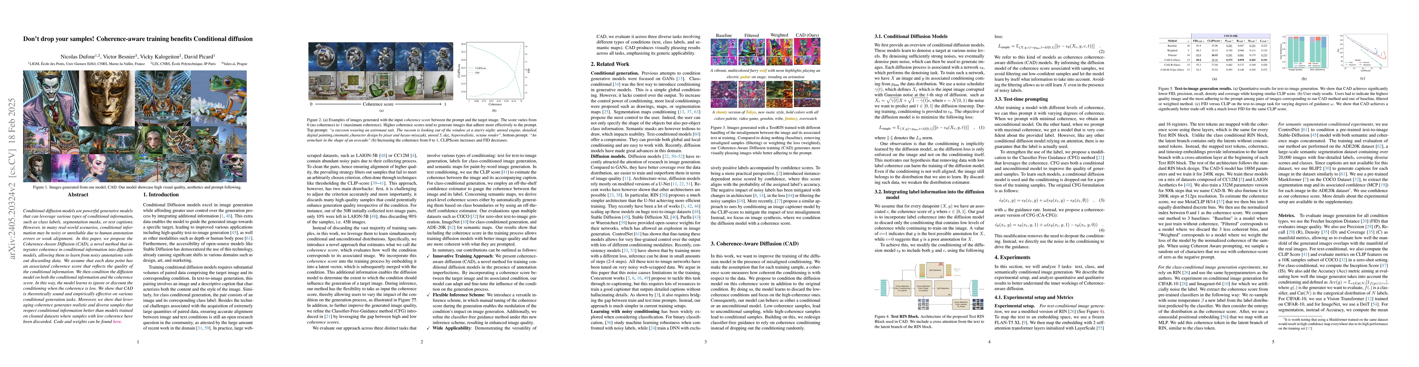 Thumbnail for Don't drop your samples! Coherence-aware training benefits Conditional
  diffusion