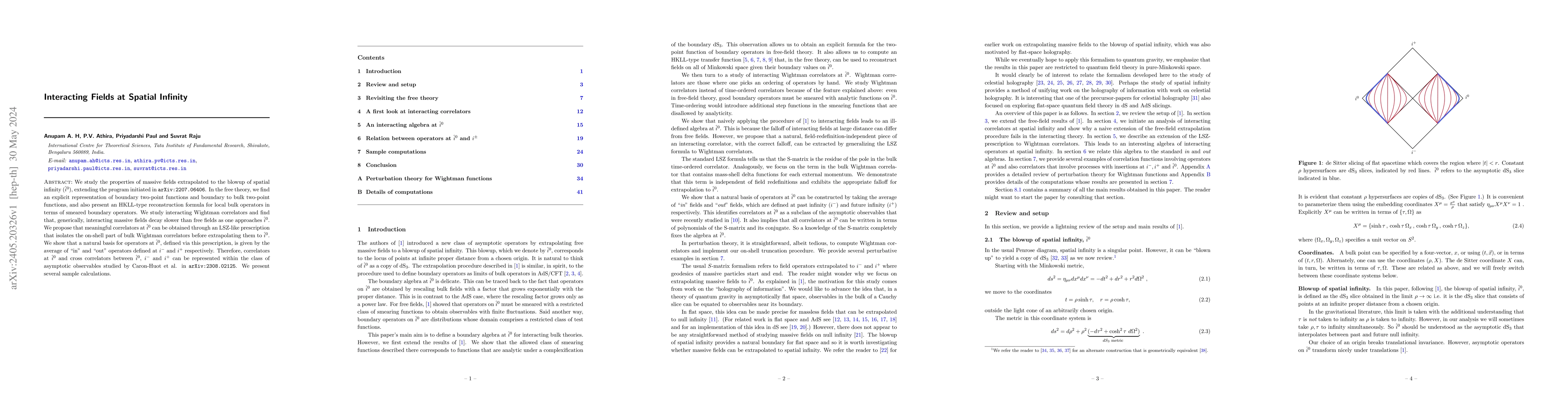 Thumbnail for Interacting Fields at Spatial Infinity