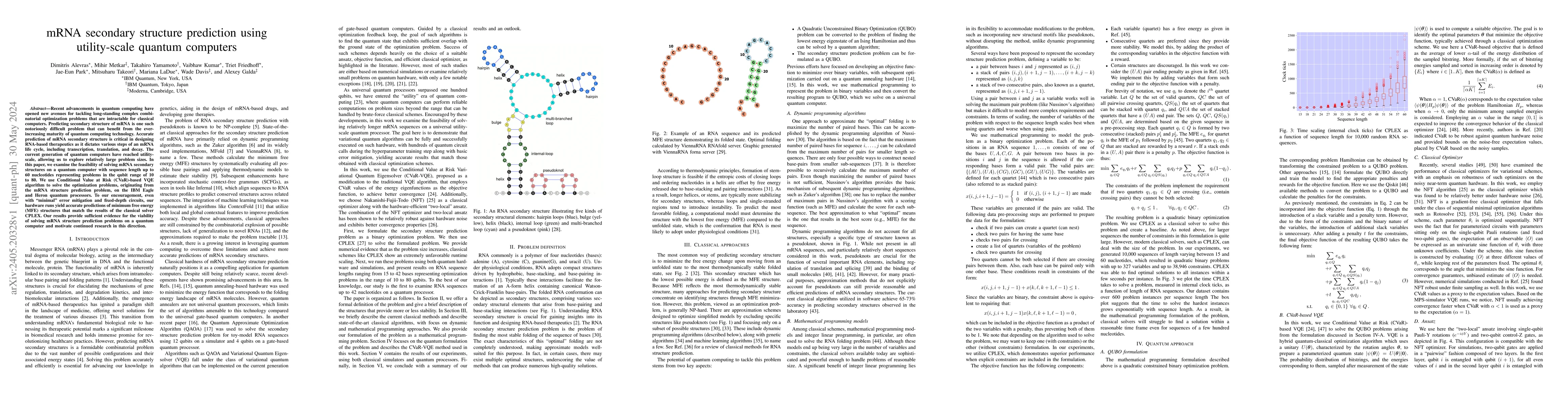 Thumbnail for mRNA secondary structure prediction using utility-scale quantum
  computers