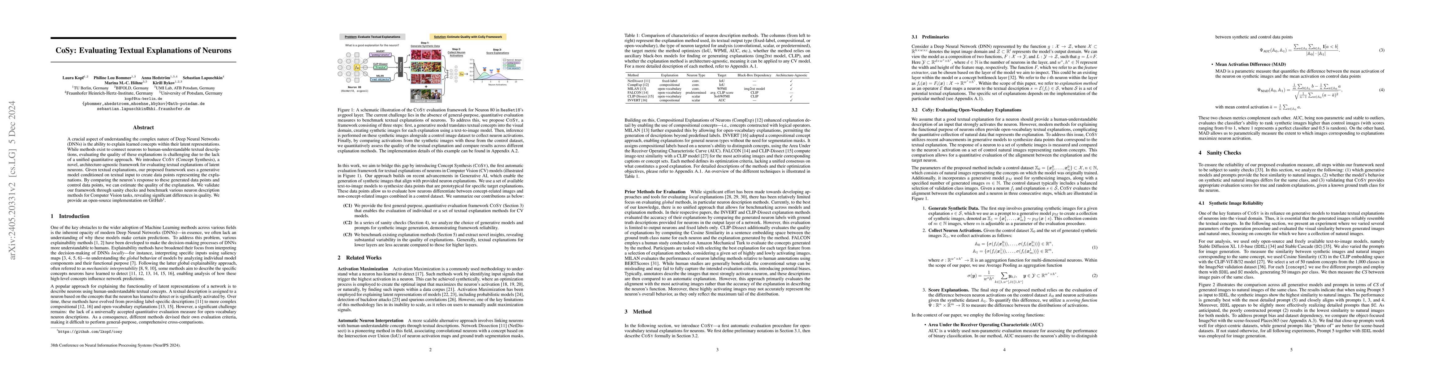 Thumbnail for CoSy: Evaluating Textual Explanations of Neurons