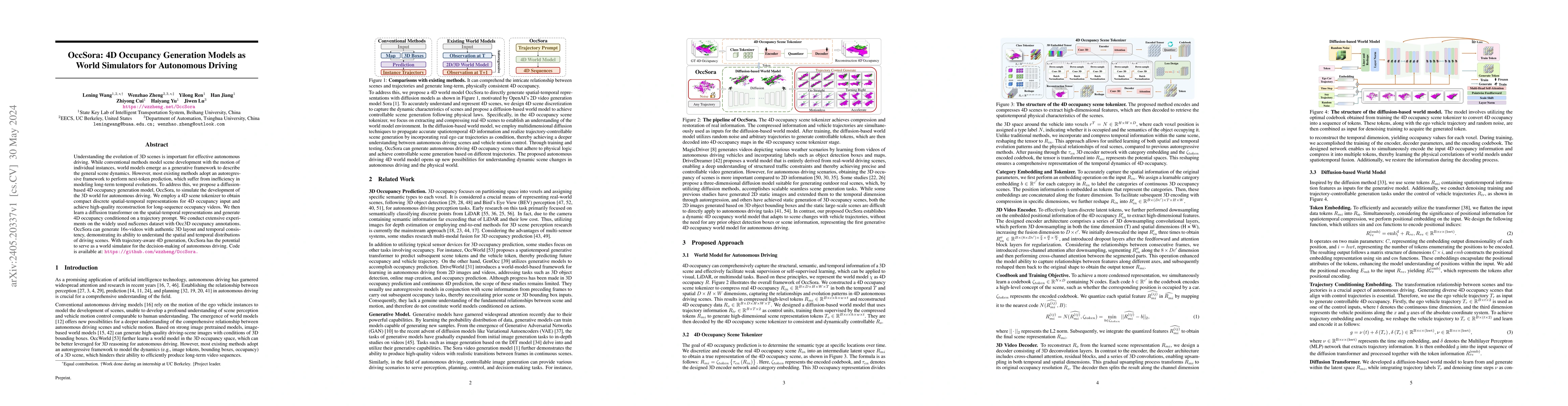 Thumbnail for OccSora: 4D Occupancy Generation Models as World Simulators for
  Autonomous Driving