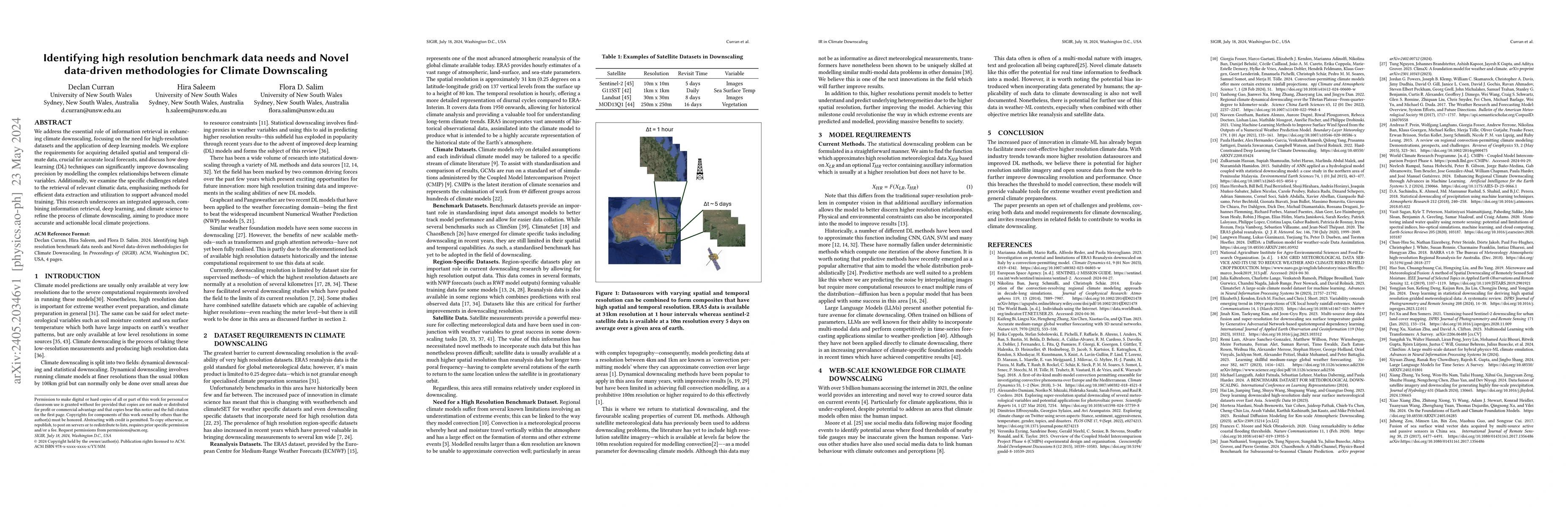 Thumbnail for Identifying high resolution benchmark data needs and Novel data-driven
  methodologies for Climate Downscaling